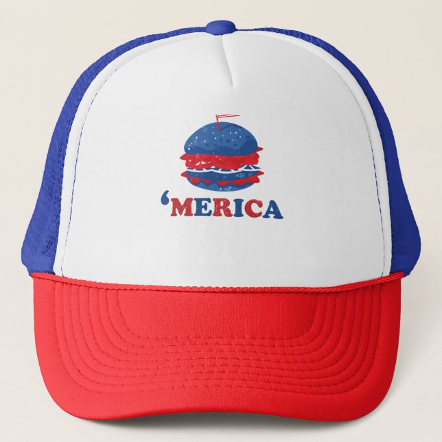 America 4th Of July Trucker Hat (Front)