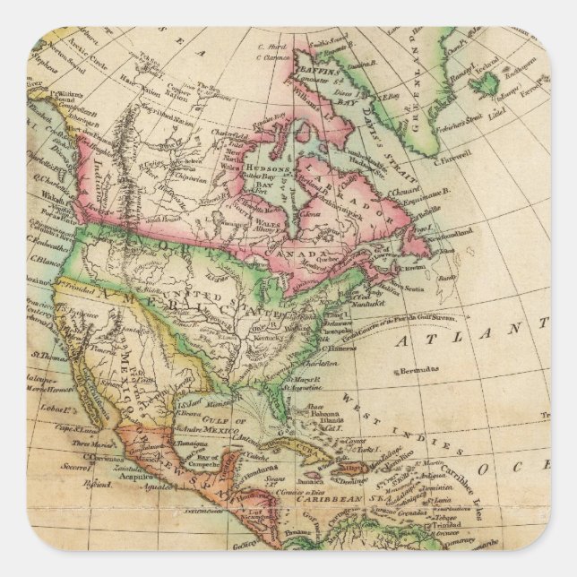 America 8 square sticker (Front)