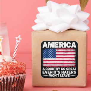 America A Country So Great Usa Flag Retired Father Square Sticker