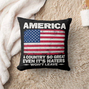 America A Country So Great Usa Flag Retired Father Throw Pillow