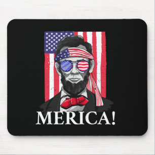 America _ Abe Lincoln 4th Of July Men Boys Gift Mouse Pad