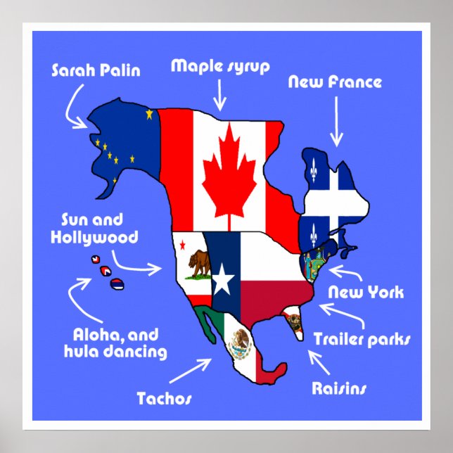 America according to europeans poster (Front)