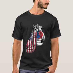 America American South Korea Korean Mixed Dna Flag T-Shirt