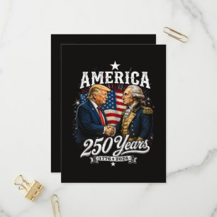 America Anniversary 250th Trump Washington Invitation Postcard