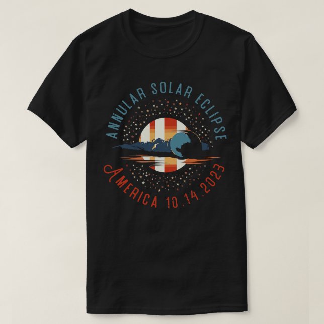 America Annular Solar Eclipse October 14 2023 T-Shirt (Design Front)