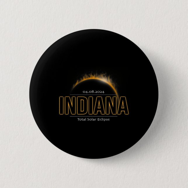America April 2024 Path Of Totality Solar Eclipse  2 Inch Round Button (Front)