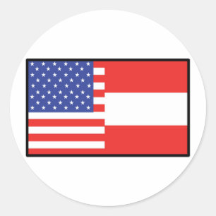 America Austria Classic Round Sticker