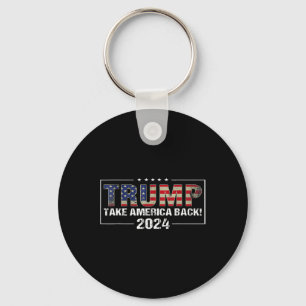 America Back American Flag Trump 2024 Men Women Gi Keychain