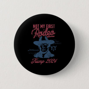 America Back Trump Cowboy Rodeo Election 2024 1 2 Inch Round Button