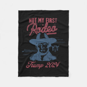 America Back Trump Cowboy Rodeo Election 2024 1 Fleece Blanket
