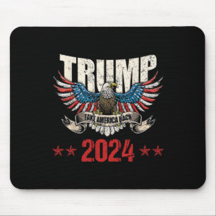 America Back Us American Flag Trump 2024 Men Women Mouse Pad