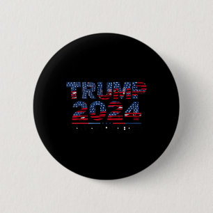 America Back Us Flag 4th Of July Donald Trump 2024 2 Inch Round Button
