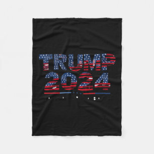 America Back Us Flag 4th Of July Donald Trump 2024 Fleece Blanket