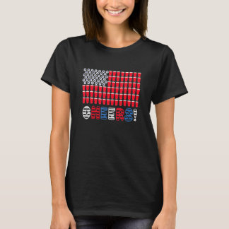 America Beer 4th Of July Usa Flag  Cheers T-Shirt
