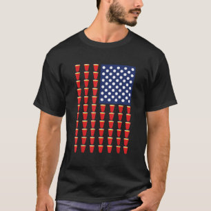 America Beer Pong USA Flag T-Shirt