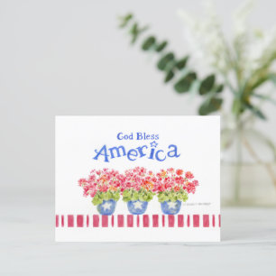 America Bénit Geranium Pots Carte Postale
