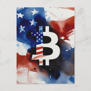 America Bitcoin (Painting No. 3) Holiday Postcard