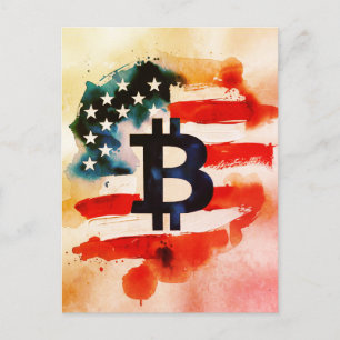 America Bitcoin (Painting No. 4) Holiday Postcard