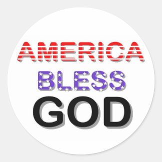America Bless God Classic Round Sticker