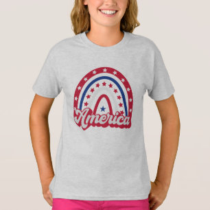 America Boho Rainbow 4 of july 1776 T-Shirt