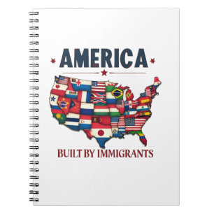 America Built by Immigrants Patriotic American Notebook