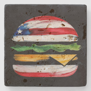 America Burger (Black Painting No. 2) Stone Coaster