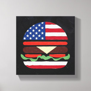 America Burger (Black Painting No. 4) Canvas Print