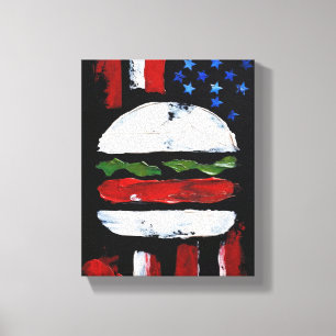 America Burger (Black Painting No. 7) Canvas Print