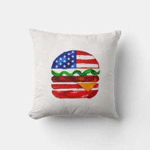 America Burger (White Painting No. 1) Throw Pillow