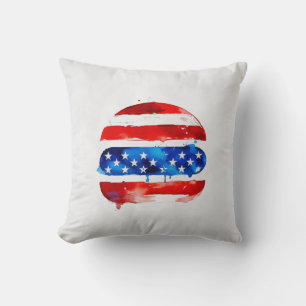 America Burger (White Painting No. 2) Throw Pillow