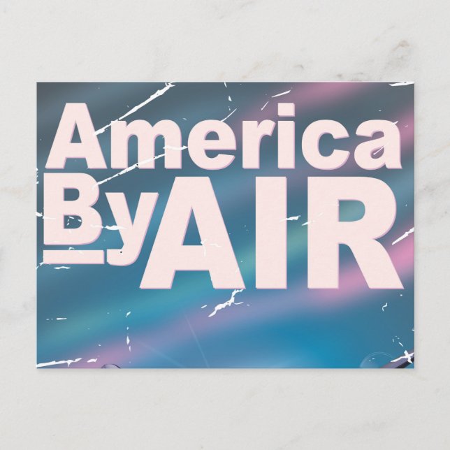 America By Air vintage travel poster Postcard (Front)