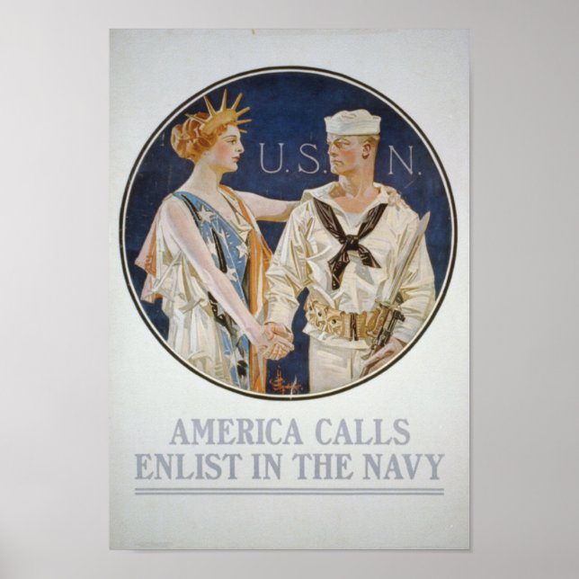 America Calls - Enlist in the Navy Poster (Front)