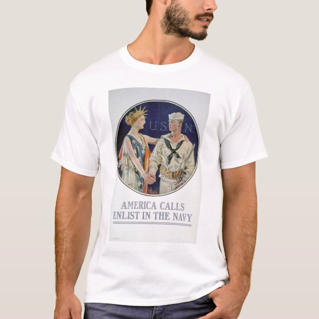 America Calls - Enlist in the Navy (US02285) T-Shirt (Front)