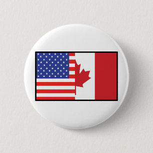 America Canada 2 Inch Round Button
