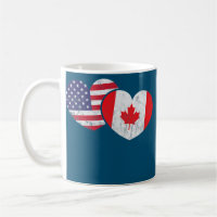 America Canada Heart Flag American Canadian