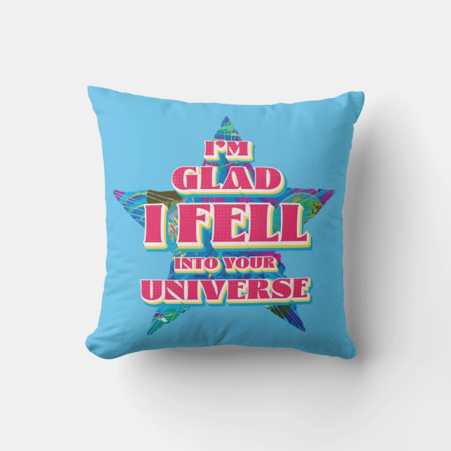America Chavez: I'm Glad I Fell Into Your Universe Throw Pillow (Front)