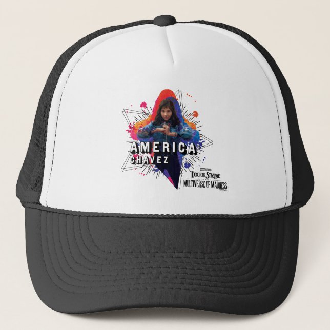America Chavez Star Character Graphic Trucker Hat (Front)