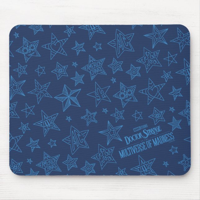 America Chavez Star Pattern Mouse Pad (Front)