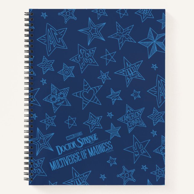 America Chavez Star Pattern Notebook (Front)