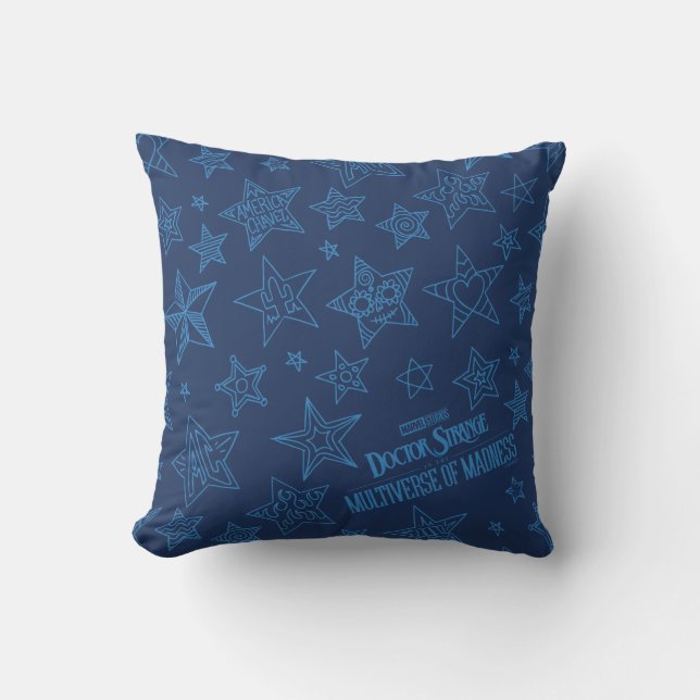 America Chavez Star Pattern Throw Pillow (Front)