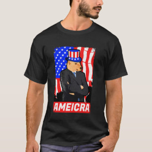 America Cheems Shiba Dog Dank Meme Funny July 4th  T-Shirt