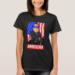America Cheems Shiba Dog Dank Meme Funny July 4th T-Shirt