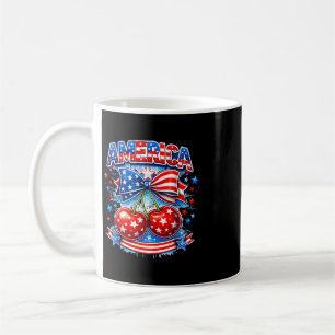 America cherry bow stars stripes usa july 4th coffee mug
