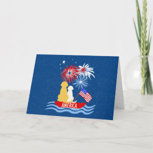 AMERICA Chiens 4 juillet Cartes vierges de nuit