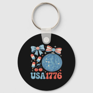 America Coquette Usa 4th Of July Memorial Day Wome Keychain