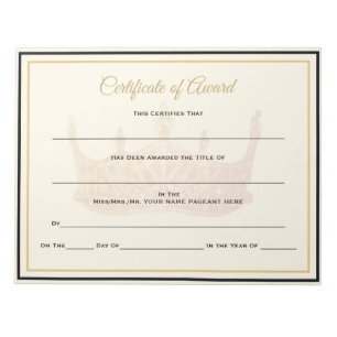  America Crown Certificates-Award Notepad