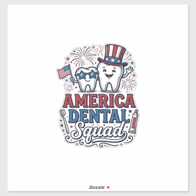 America Dental Squad Patriotic Tooth Vector Design (Sheet)