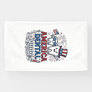 America Dental Squad Patriotic Tooth Vector Design Banner