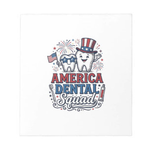 America Dental Squad Patriotic Tooth Vector Design Notepad