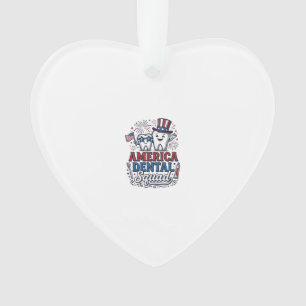 America Dental Squad Patriotic Tooth Vector Design Ornament